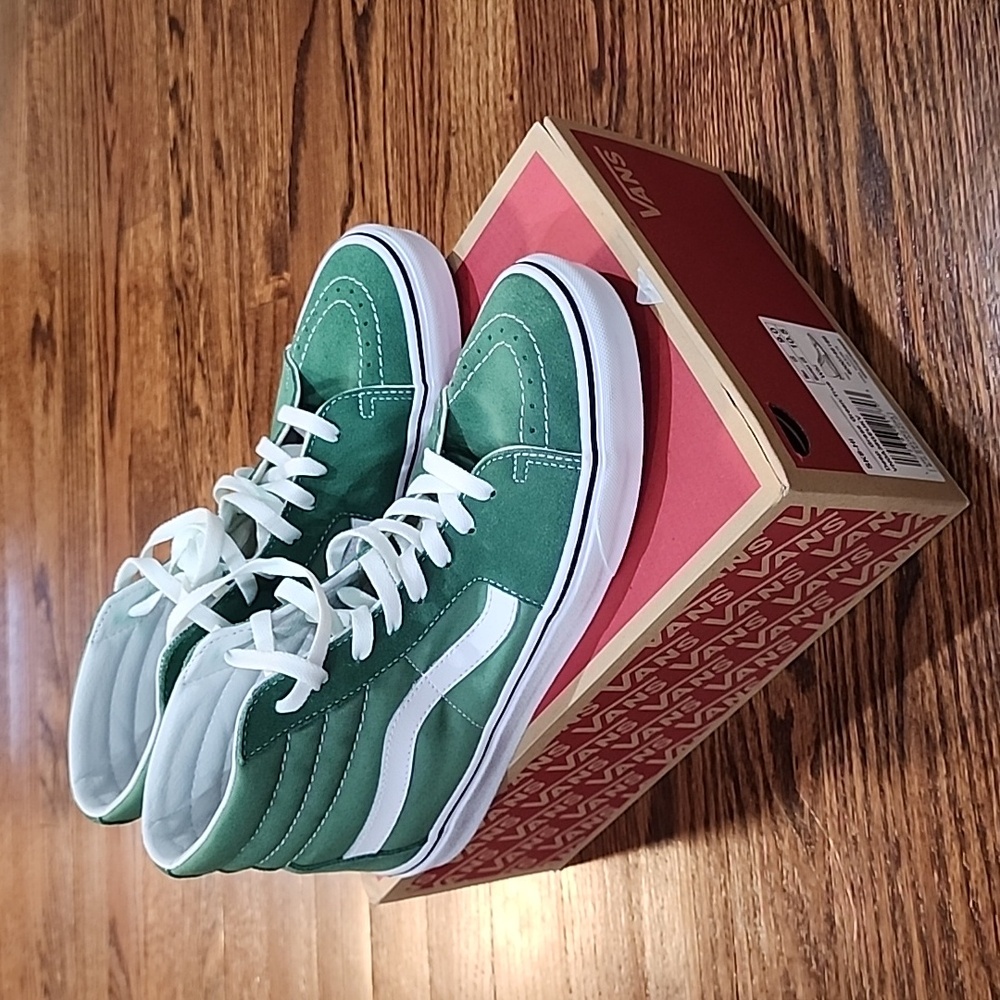 Vans SK8-Hi Deep Grass Greeen/True White Used Once